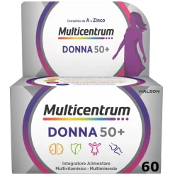 Multicentrum Donna 50+ Integratore Multivitaminico Multiminerale Calcio Ferro Acido Folico 60 Compresse