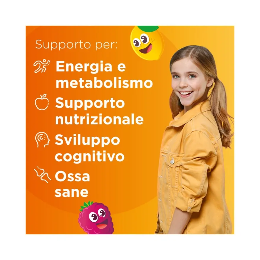 Multicentrum Junior Integratore Alimentare Vitamine Bambini 4+ Vitamina D3 Vitamina C Ferro 30 Cpr