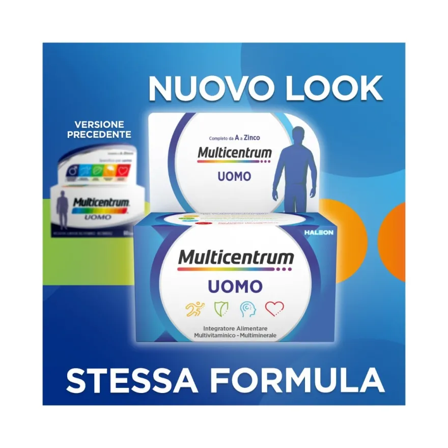 Multicentrum Uomo Integratore Alimentare Multivitaminico Vitamina B D3 A Calcio Magnesio 30 Compresse