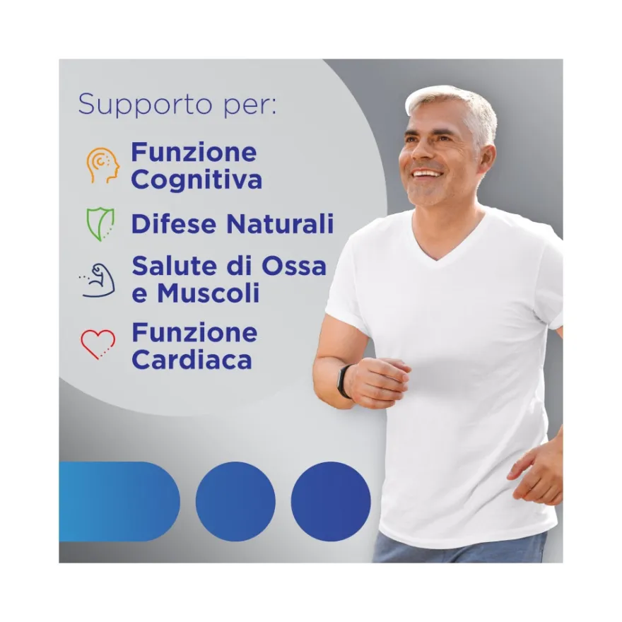 Multicentrum Uomo 50+ Integratore Alimentare Multivitaminico Vitamina D3 C B Zinco Magnesio 30 Compresse