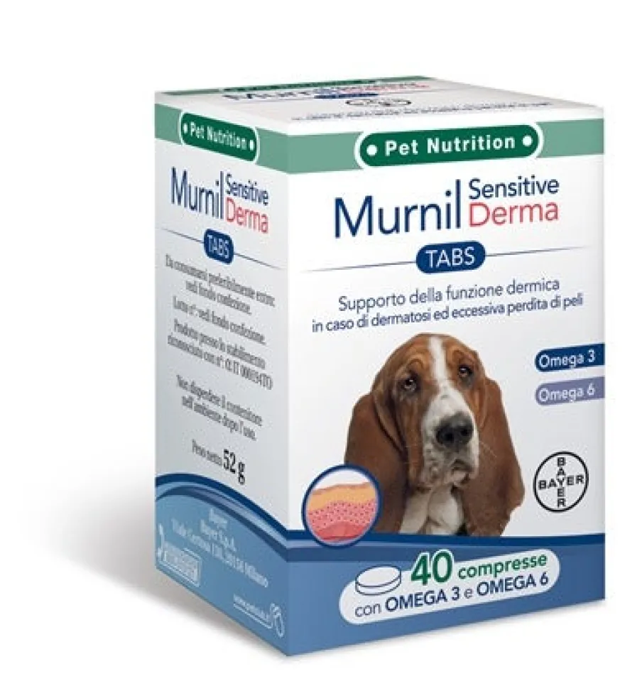 Murnil Sensitive Derma Mangime Complementare Cani 40 Compresse