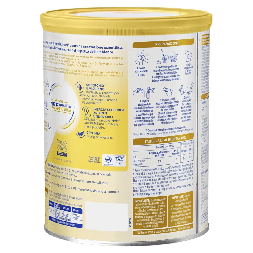 Nan Supreme Pro 3 Latte Di Crescita Polvere 800g