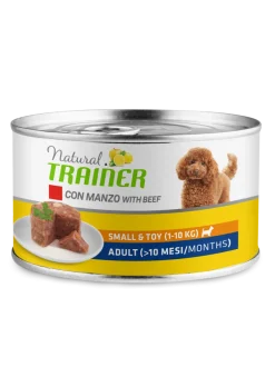 Natural Trainer Cibo Umido Manzo/Riso Per Cani Adulti Taglia Piccola Lattina 150g