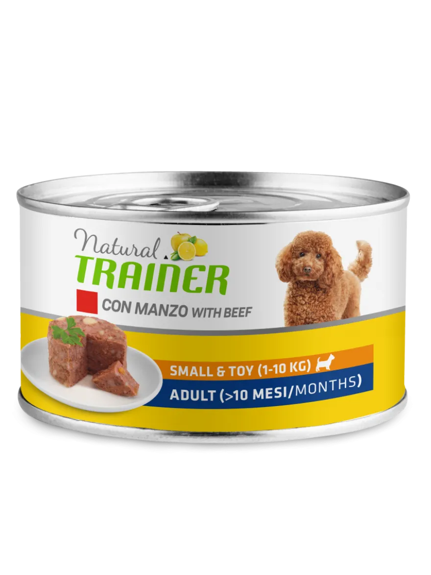 Natural Trainer Cibo Umido Manzo/Riso Per Cani Adulti Taglia Piccola Lattina 150g