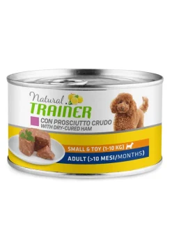 Natural Trainer Cibo Umido Prosciutto/Riso Per Cani Adulti Taglia Piccola Lattina 150g