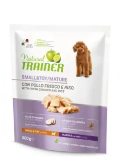 Natural Trainer Crocchette Con Pollo Fresco Per Cani Anziani Taglia Piccola Sacco 800g