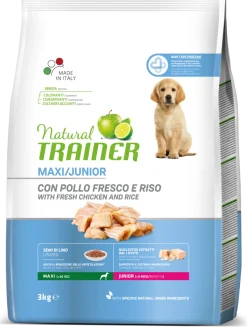 Natural Trainer Crocchette Pollo Fresco Per Cuccioli Taglia Grande <8 Mesi Sacco 3kg