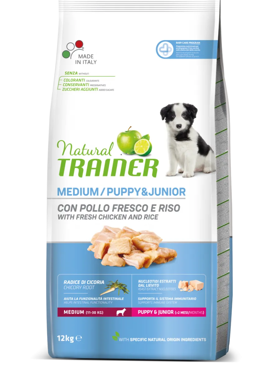 Natural Trainer Crocchette Pollo Fresco Per Cuccioli Taglia Media Sacco 12kg