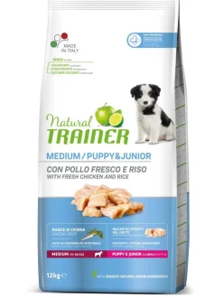 Natural Trainer Crocchette Pollo Fresco Per Cuccioli Taglia Media Sacco 12kg
