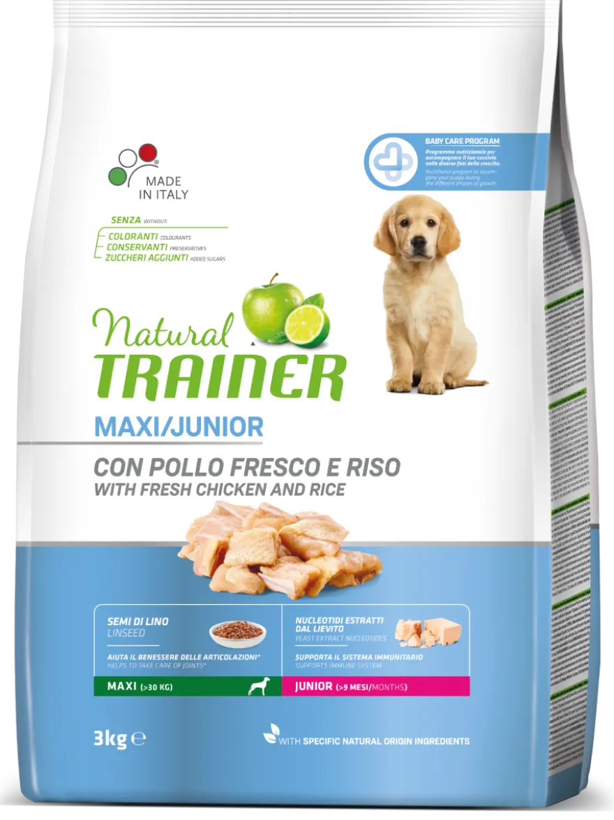 Natural Trainer Crocchette Pollo Fresco Per Cuccioli Taglia Grande <24Mesi Sacco 3kg