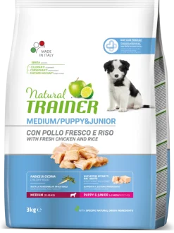 Natural Trainer Crocchette Pollo Fresco Per Cuccioli Taglia Media Sacco 3kg