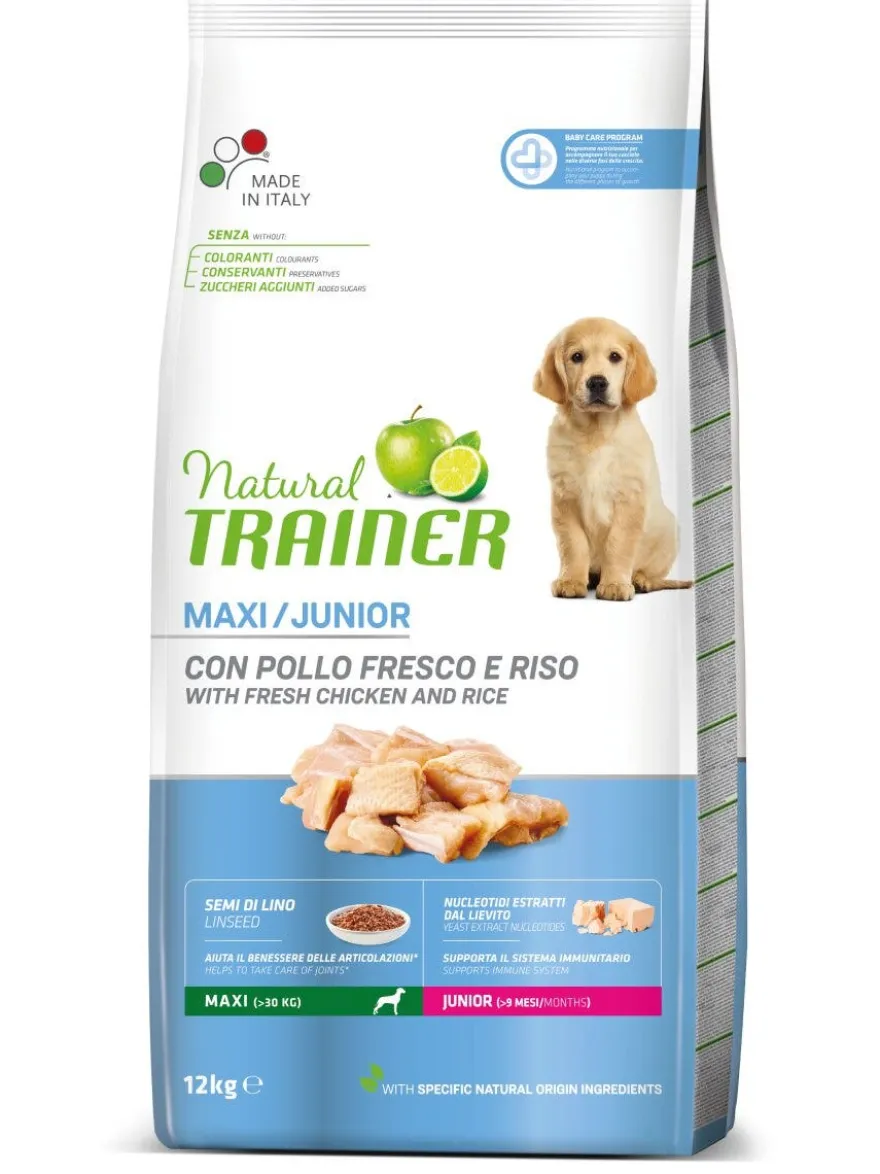 Natural Trainer Crocchette Pollo Fresco Per Cuccioli Taglia Grande <24Mesi Sacco 12kg