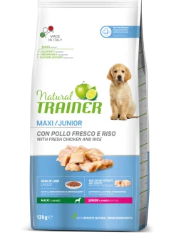 Natural Trainer Crocchette Pollo Fresco Per Cuccioli Taglia Grande <24Mesi Sacco 12kg
