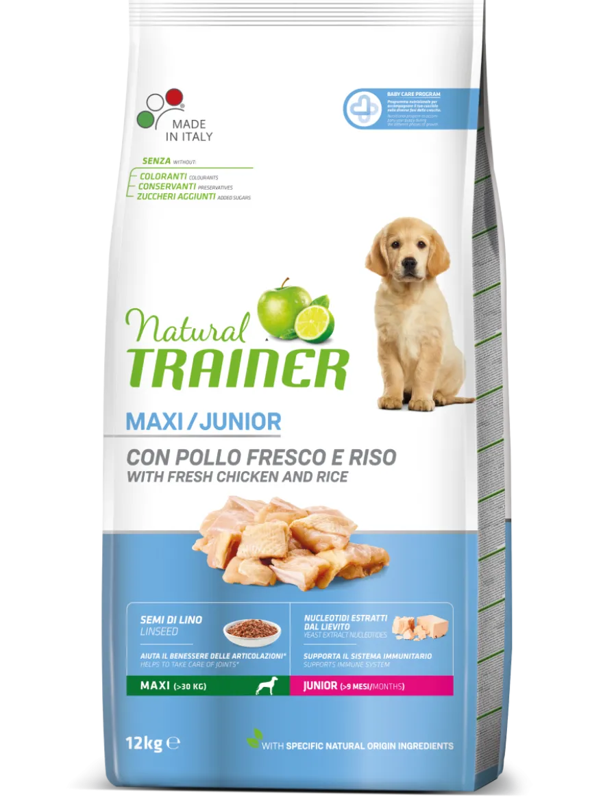 Natural Trainer Crocchette Pollo Fresco Per Cuccioli Taglia Grande <24Mesi Sacco 12kg