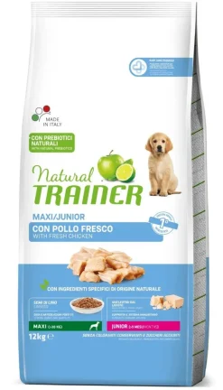 Natural Trainer Crocchette Pollo Per Cuccioli Taglia Grande Sacco 12 Kg