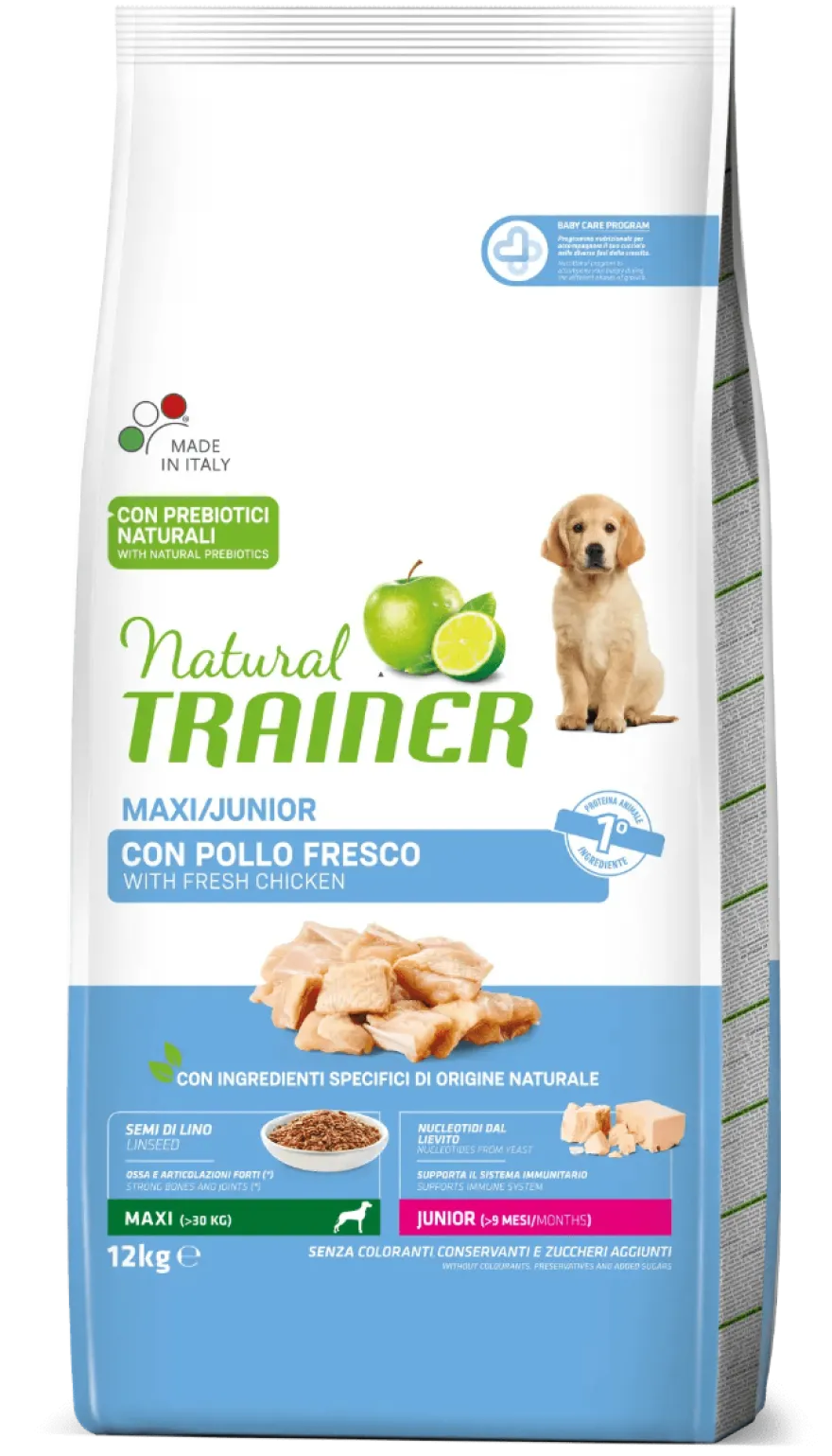 Natural Trainer Crocchette Pollo Per Cuccioli Taglia Grande Sacco 12 Kg