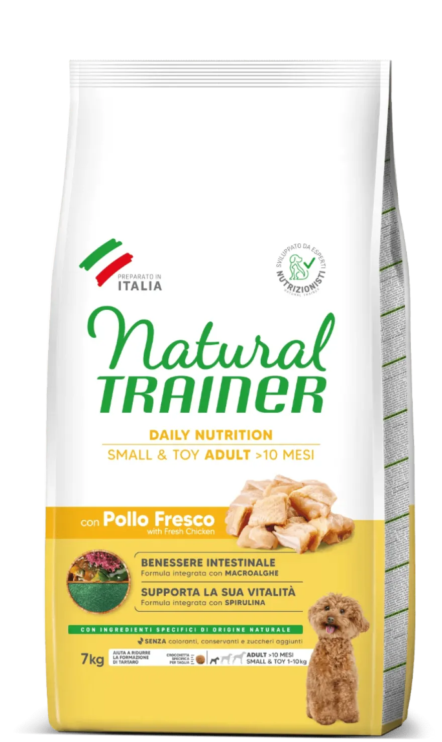 Natural Trainer Crocchette Pollo/Riso Per Cani Adulti Di Taglia Piccola 7kg