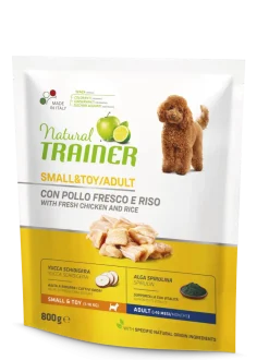 Natural Trainer Crocchette Pollo/Riso Per Cani Adulti Di Taglia Piccola 800g