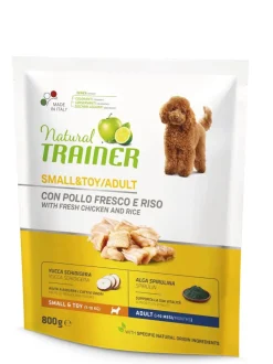 Natural Trainer Crocchette Pollo/Riso Per Cani Adulti Di Taglia Piccola 800g