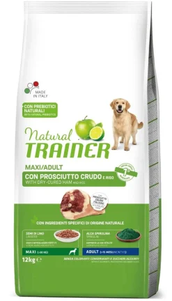 Natural Trainer Crocchette Prosciutto Crudo Per Cani Adulti Taglia GrandeSacco 12 Kg