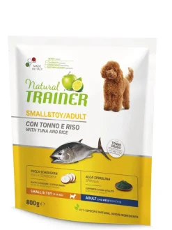 Natural Trainer Crocchette Tonno/Riso Per Cani Taglia Piccola Sacco 800g