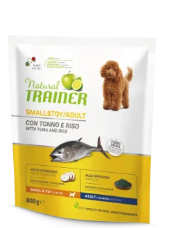 Natural Trainer Crocchette Tonno/Riso Per Cani Taglia Piccola Sacco 800g