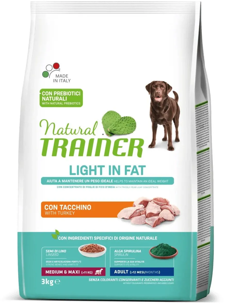 Natural Trainer Light In Fat Medium & Maxi Adult con Carni Bianche 12kg