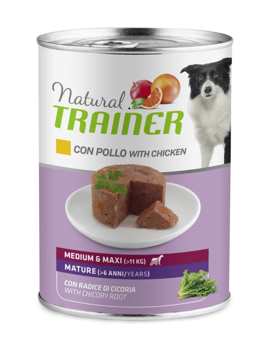 Natural Trainer Maintenance Mature Medium E Maxi Per Cani Umido Pollo Lattina 400g