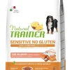 Natural Trainer Sensitive Mature Senza Glutine Crocchette Al Salmone Per Cani Senior Taglia Media/Grande Sacco 12kg