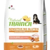 Natural Trainer Sensitive No Gluten Crocchette Con Salmone Per Cani Cuccioli Media/Grande Sacco 3kg