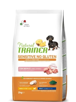 Natural Trainer Sensitive Senza Glutine Crocchette Al Salmone Cani Adulti Taglia Mini Sacco 2kg