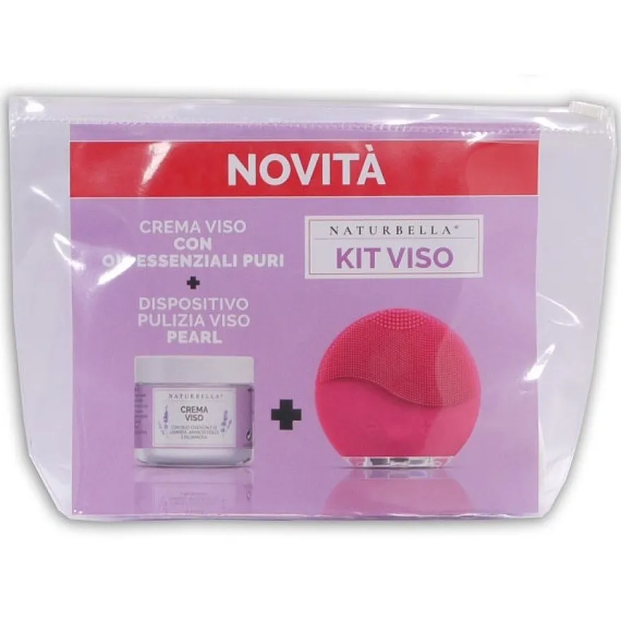 Naturbella Kit Crema Viso Idratante 50ml+Dispositivo Pulizia Viso Pearl