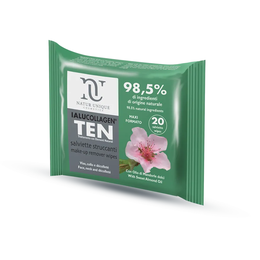 Natur Unique Ialucollagen Ten Salviette Struccanti Viso 20 Pezzi