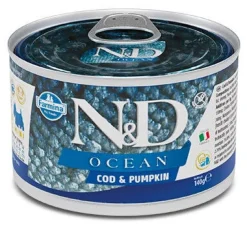 N&D Dog Ocean Cibo Umido Merluzzo E Zucca Per Cani Adulti Taglia Mini 140g