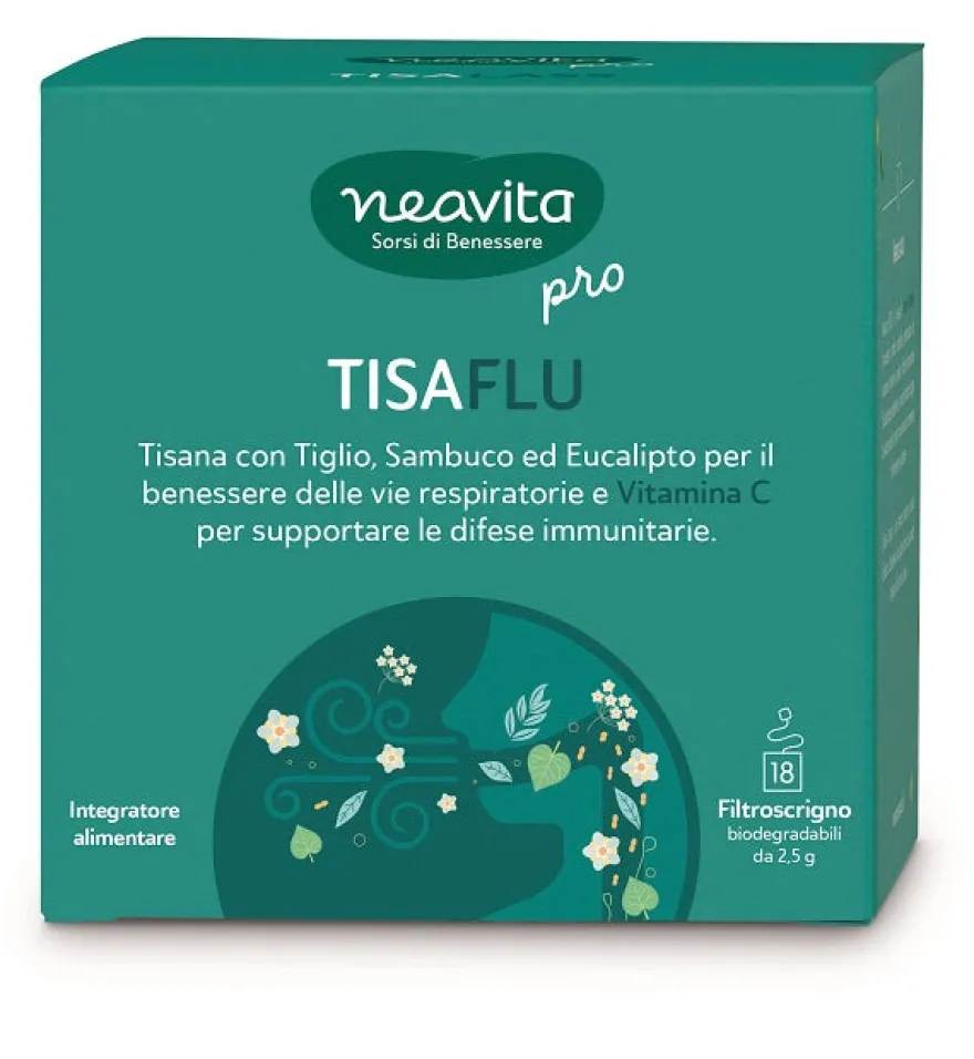 Neavita Filtroscrigno Tisaflu Tiglio Sambuco Eucalipto Vitamina c 18 Filtri