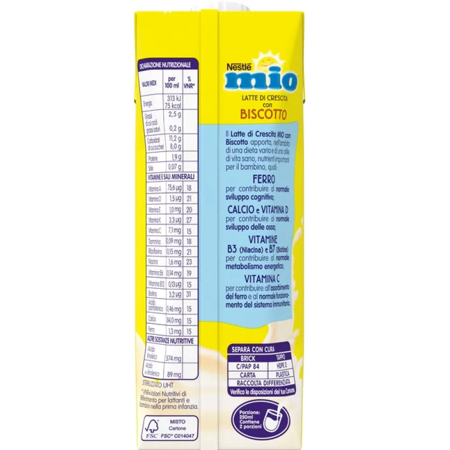 Nestlé Mio Latte Di Crescita Con Biscotto Liquido Brick 500ml