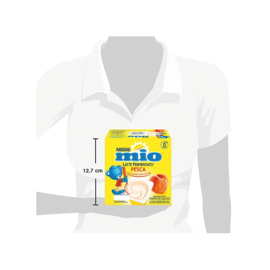 Nestlé Mio Merenda Latte Fermentato Pesca 4 Vasetti Da 100g
