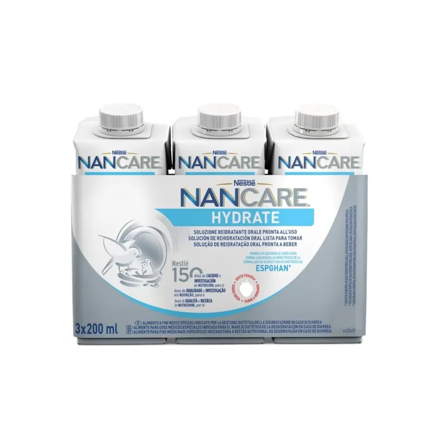 Nestlé Nancare Hydrate Alimento A Fini Medici Speciali Alla Fragola 3 Brick Da 200ml