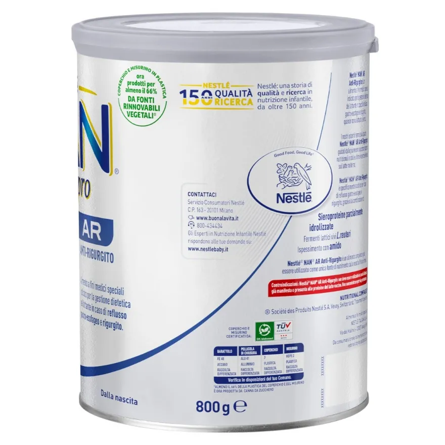 Nestlé Nan Expert Pro Ar Alimento a Fini Medici Speciali Latte Dalla Nascita in Polvere Latta 800g