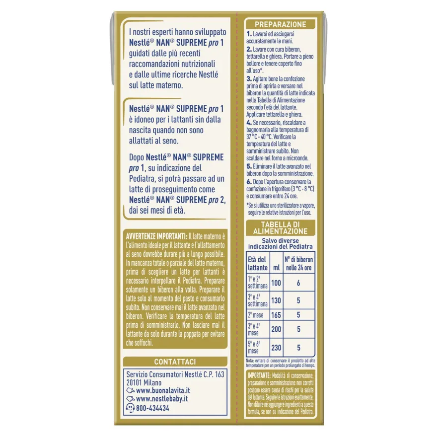 Nestlé NAN Supreme Pro 1 Latte Per Lattanti Dalla Nascita 300ml