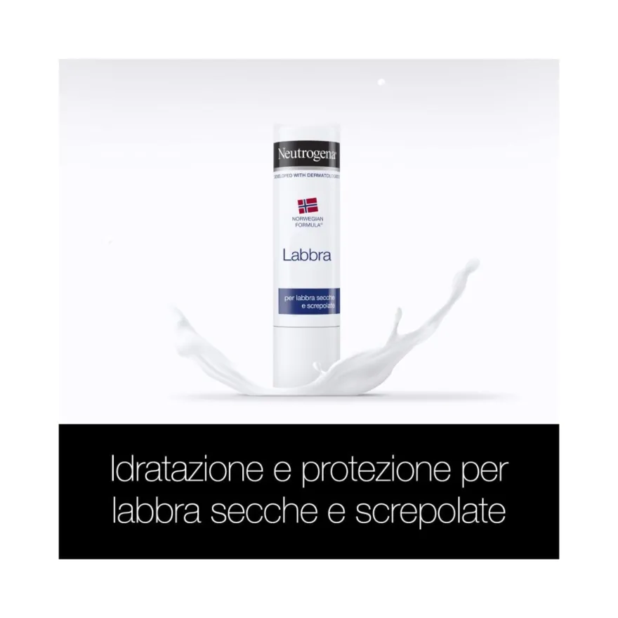 Neutrogena Balsamo Labbra con Glicerina Lipstick per Labbra Secche Formula Norvegese Burrocacao per Labbra Screpolate 4,8gr