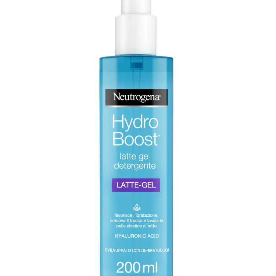 Neutrogena Hydro Boost Latte Detergente Gel con Acido Ialuronico Struccante e Idratante 200ml