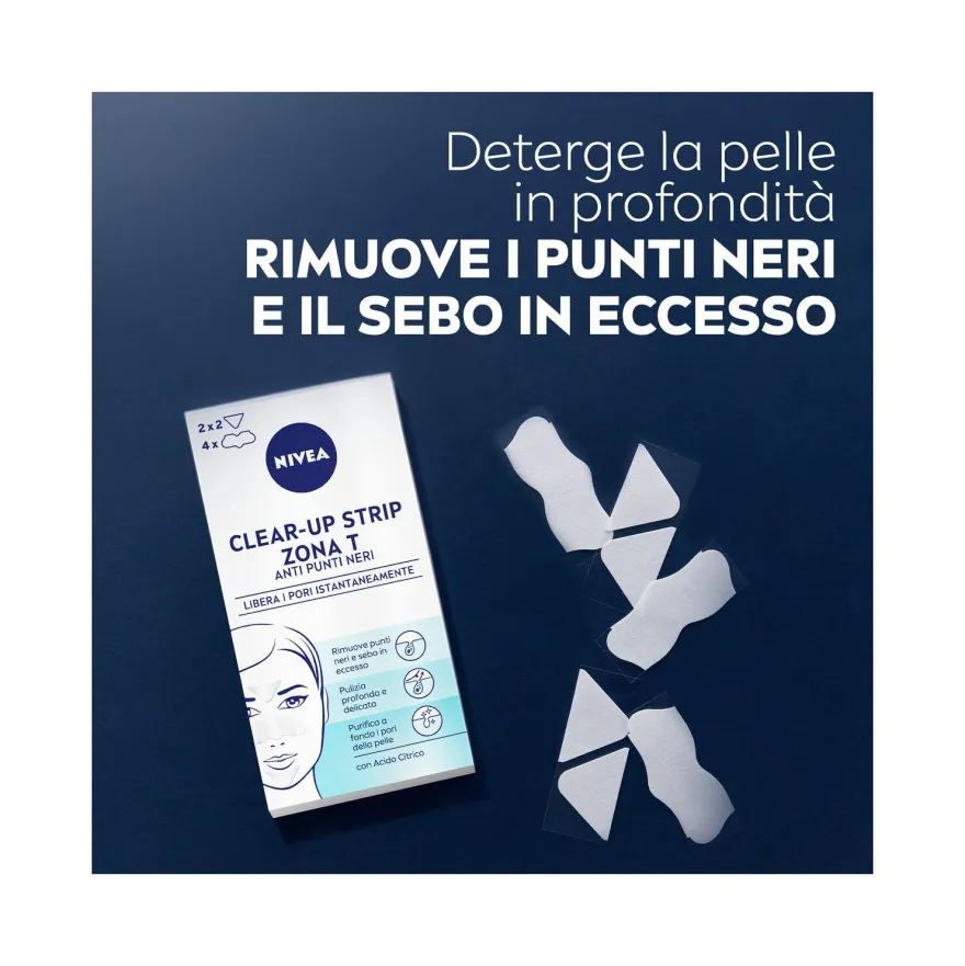 Nivea Clear-up Strips Zona T Cerotti Punti Neri Anti-imperfezioni Per La Pulizia Viso 6 Pezzi