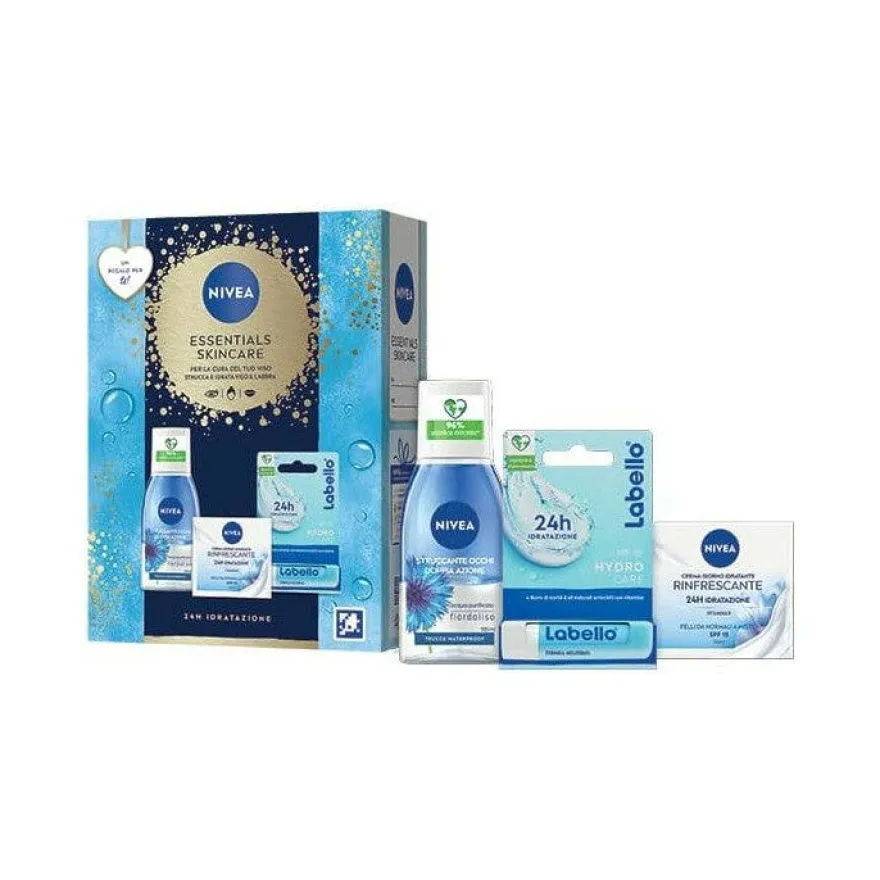 Nivea Cofanetto Essential Skincare Struccante 125ml + Crema Giorno 50ml + Labello