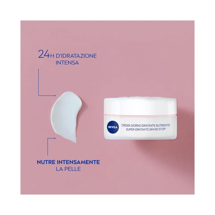 Nivea Crema Giorno Nutriente 24h Idratazione Spf15 Per Viso Idratante Pelle Secca 50ml