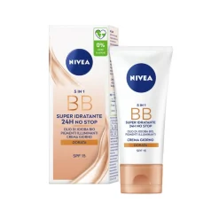 Nivea 5 in 1 Bb Cream Super Idratante 24h No Stop Dorata Crema Viso Colorata Con Spf15 50ml