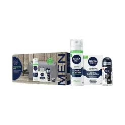 Nivea Men Sensitive Cofanetto Schiuma 200ml + Balsamo 100ml + Deo 50ml + Travel Bag