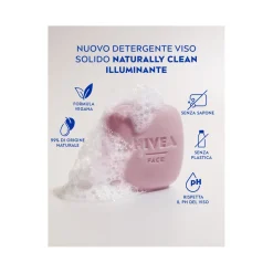 Nivea Naturally Clean Detergente Viso Solido Illuminante Detergente Viso Solido 75g