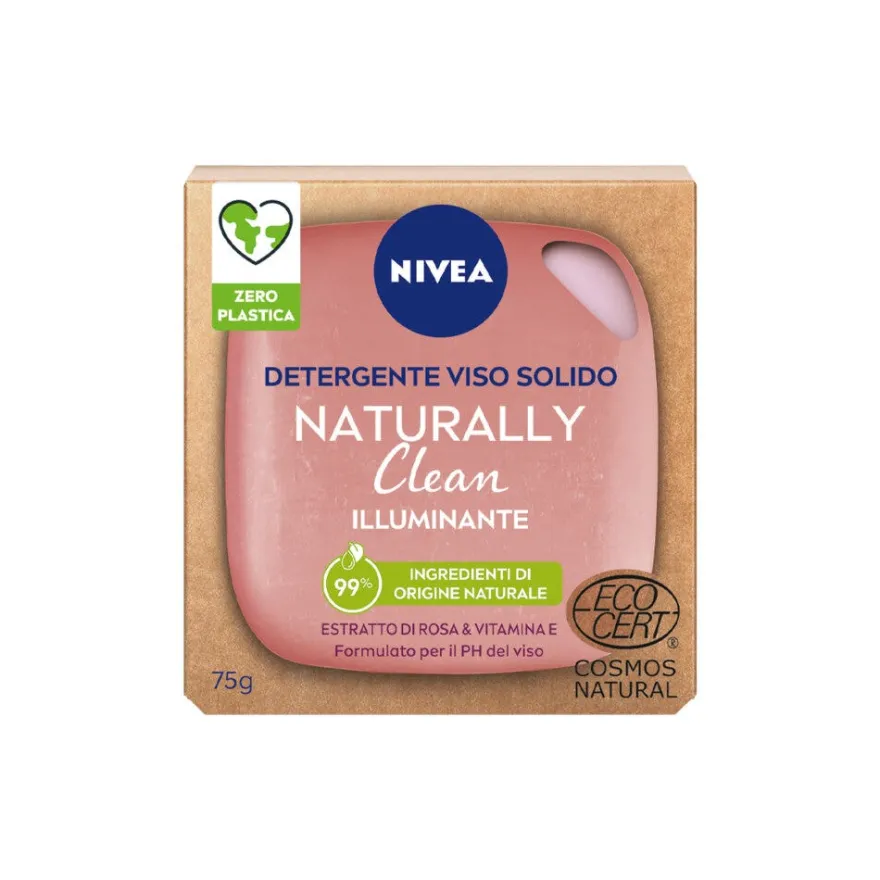 Nivea Naturally Clean Detergente Viso Solido Illuminante Detergente Viso Solido 75g