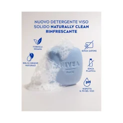 Nivea Naturally Clean Detergente Viso Solido Rinfrescante Detergente Viso Solido 75g